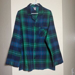 Wondershop Men’s Plaid Button Up Sleepwear Shirt
Blue & Green Size Large…